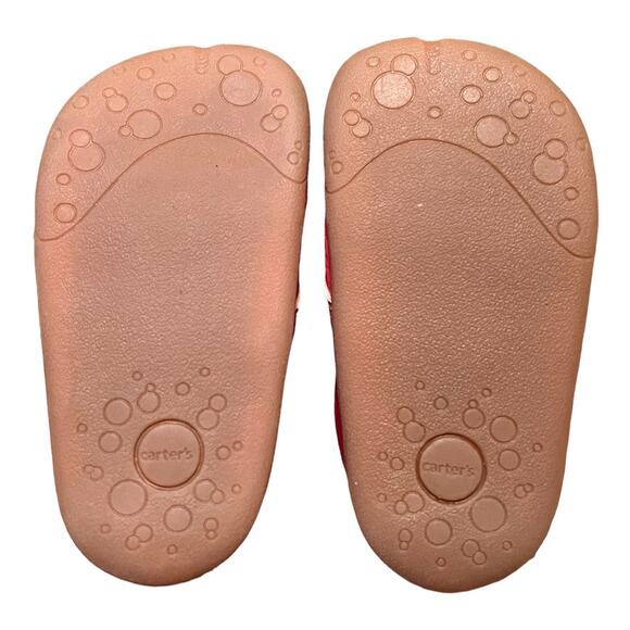Carter's Baby Shoes Booties Rubber Sole Sz 2.5 Pink ABBY-P4 First Steps No Slip - Picture 6 of 7